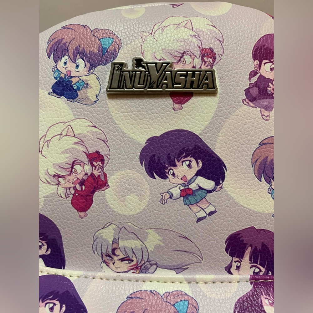 Bioworld InuYasha Chibi Character Mini Backpack - White & Purple - Picture 6 of 14